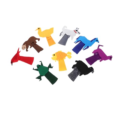 SUPVOX 9 Stück Cartoon Animal Puppet Tierpuppen für Fingerpuppen Tier Kleinkindspielzeug Handfingerpuppen Weiches Filzspielzeug Puppen zum Geschichtenerzählen Filzpuppen gefühlt von Supvox