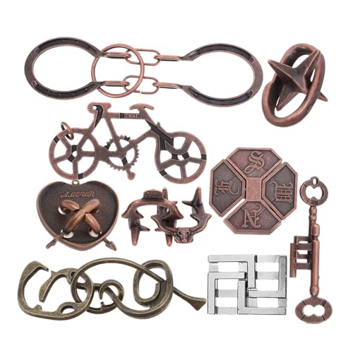 SUPVOX 9 Stück Teiliges Metall Gehirn Rätsel Lüban Schloss Geduldsspiel Stressabbau Denkaufgabe für Erwachsene zur Kognitiver Fähigkeiten und Logischem SUPVOX 9 Stück Teiliges Metall Gehirn Rätsel Lüban Schloss Geduldsspiel Stressabbau Denkaufgabe für Erwachsene zur Kognitiver Fähigkeiten und Logischem von Supvox
