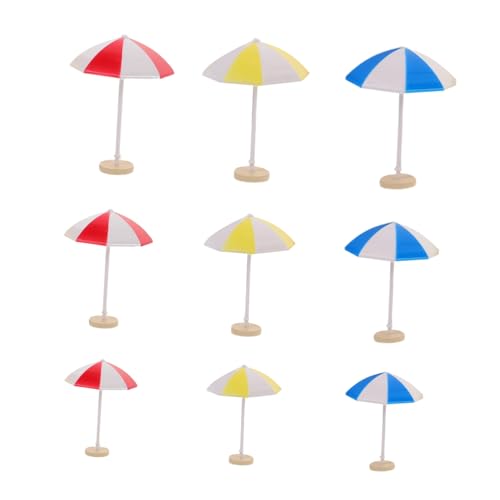SUPVOX 9 Stück Teiliges Mini-strandschirm Robuster Kunststoff Kleine und Große Miniatur-sonnenschirme für Puppenhaus Basteln Sandtischdeko Garten-szenerien und Miniatur-Accessoires von Supvox