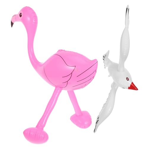 SUPVOX Aufblasbare Schwimmspielzeuge Seemöwe und Flamingo Wiederverwendbare Pool und Stranddeko Robustes Wasserspielzeug für Outdoor Partys Einfach Aufzublasen Vielseitig Einsetzbar von Supvox