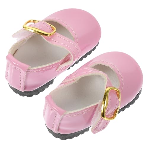 SUPVOX Bjd Puppenschuhe aus Leder Kleine Dekorative Schuhe für Baumwollpuppen Rosa Puppen Accessoires zum Ankleiden von Supvox