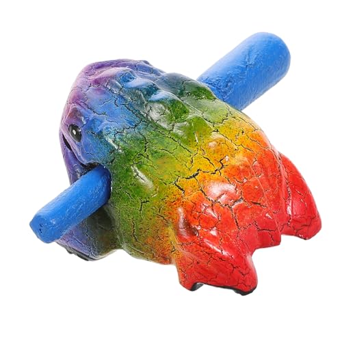 SUPVOX Bunter Holzfrosch Musikinstrument mit Kratzstab Vielseitiges Percussion und Erwachsene Orff Instrument für Musikunterricht und Kreative Aufführungen von Supvox