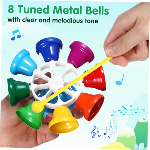 SUPVOX Buntes Musikspielzeug Glockenspiel Rotierendes Handglocken Lerninstrument für Vorschule Kindergarten Frühförderung zur Kognitiven Entwicklung und Feinmotorik von Supvox