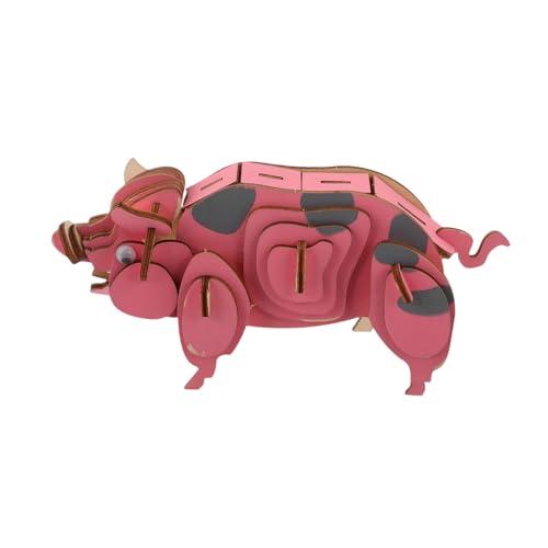 SUPVOX DIY Holzschwein Puzzle Tiermodell für Kreative Bastelprojekte Pädagogisches Holzspielzeug Geschicklichkeit und Vorstellungskraft Handgefertigtes Sammelstück für Schreibtisch von Supvox