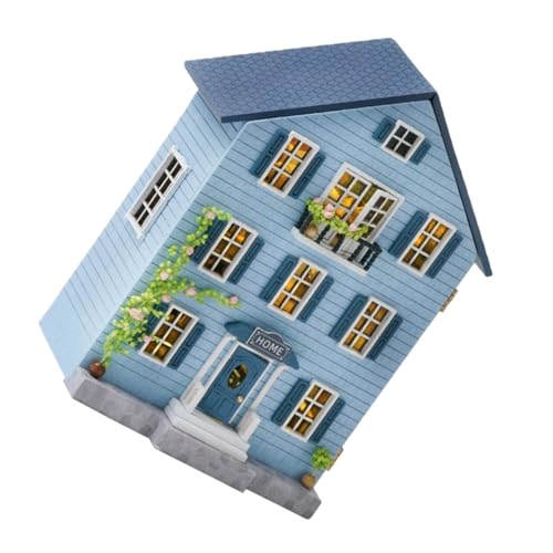 SUPVOX DIY Miniatur Puppenhaus Bausatz mit Möbeln Tragbares Mini Holzhaus Modell Kreatives Tiny House Set für Erwachsene und Jugendliche Weihnachtsdeko und Geschenkidee von Supvox