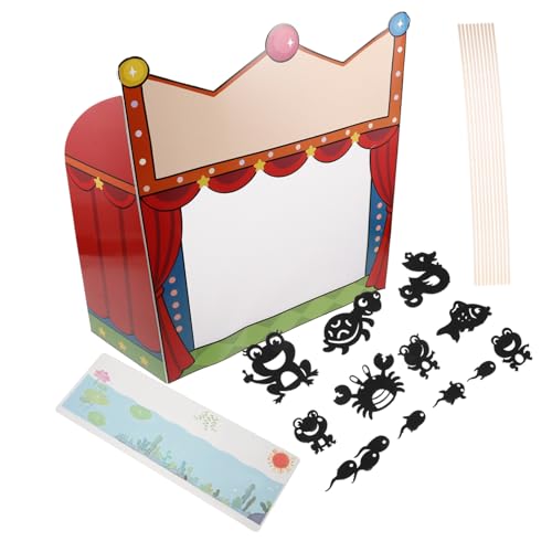 SUPVOX DIY Schattenpuppen Bastelset für Tragbares Puppentheater mit Fingerpuppenständer Fördert Kreativität Feinmotorik und Wissenschaftliche Experimente Geschichtenerzählen für Mädchen von Supvox