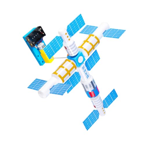 SUPVOX DIY Weltraumstation Modellbausatz für Kreatives Wissenschaftsspielzeug mit Weltraumstation Satellitenmodell Fördert Manuelles Geschick Teamwork und Naturwissenschaftliches Lernen von Supvox