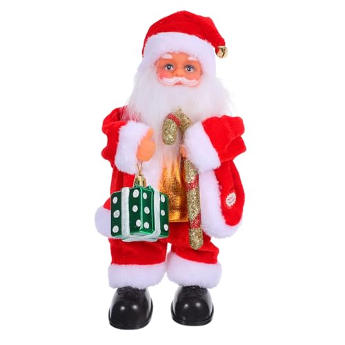 SUPVOX Elektrische Weihnachtsmann Puppe mit Musik Beweglicher Nikolaus für Festliche Deko für Tisch Regal Büro und Party Sicheres Material als und Weihnachtsdekoration von Supvox