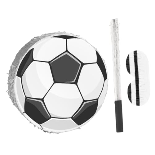 SUPVOX Fußball Pinata mit Schlagstab und Augenbinde für Kindergeburtstag Robuste Pappkonstruktion mit Buntem Krepppapier Papierkonfetti für Fußball Mottoparty und Sportevents SUPVOX Fußball Pinata mit Schlagstab und Augenbinde für Kindergeburtstag Robuste Pappkonstruktion mit Buntem Krepppapier Papierkonfetti für Fußball Mottoparty und Sportevents von Supvox