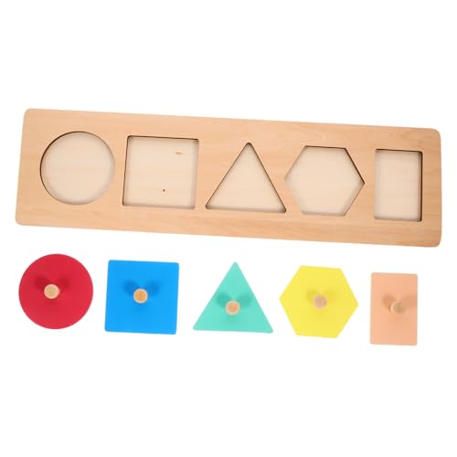 SUPVOX Geometrische Tafeln Puzzle sortierschalen spielzeuge puzzlekleber Elternkinderrätsel Puzzlespielzeug mit geometrischen Feldern Formen -Puzzletier hölzern von Supvox
