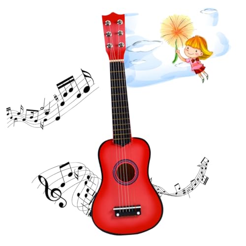 SUPVOX Gitarre Holzspielzeug Musikinstrument für Mädchen und Jungen Kleine Akustikgitarre mit Saiten Spielerisch Lernen Komfortabel und Elastisch für Anfänger und Kleinkinder von Supvox