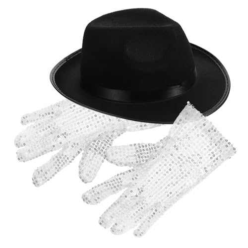 SUPVOX Glitzernde Paillettenhandschuhe und Schwarzer Kostüm Stil Accessoires für Fasching Cosplay und Tanzveranstaltungen von Supvox