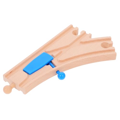 SUPVOX Holz Eisenbahn Weichen Gleise Blaues Holzspielzeug Schienenzubehör für DIY Zugstrecke Fördert Feinmotorik Kreativität und Hand Auge Koordination von Supvox