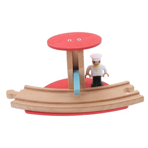 SUPVOX Holz Eisenbahn Zubehör aus Robustem Holz Zug Straßenblock für Spielplatz Szenenbau mit Dekorativem Bahnübergang und Kinderfreundlichem Design von Supvox