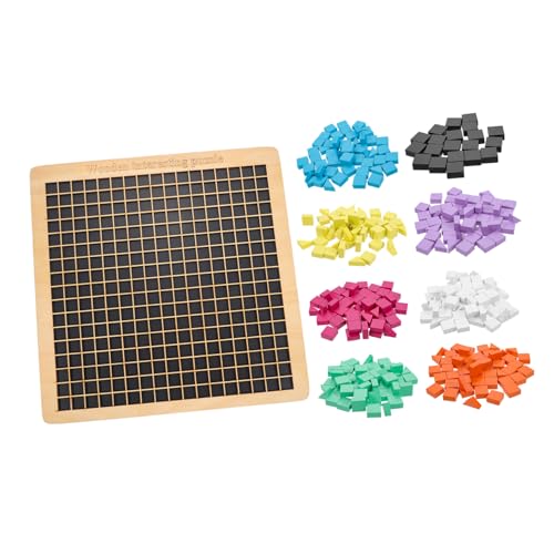 SUPVOX Holz Puzzle für Ab Jahren Bunte Montessori Musterbausteine Pädagogisches Steckpuzzle Kreativität Feinmotorik und Eltern Junge Mädchen Interaktion von Supvox