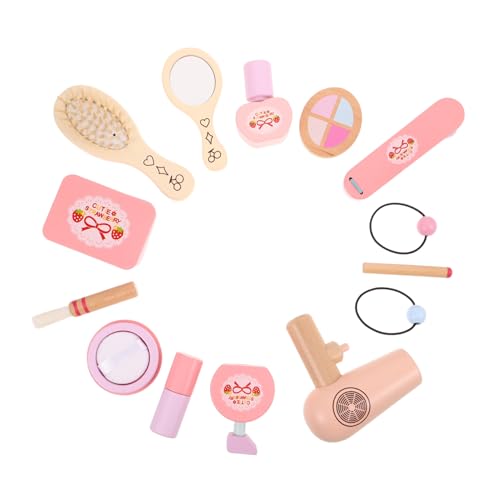 SUPVOX Holz Schminkset für Mädchen Prinzessin Set mit Realistischen Beauty Salon Accessoires Sicherer Holz-Material Kreatives Rollenspiel Geburtstagsgeschenk für Kleinkinder von Supvox