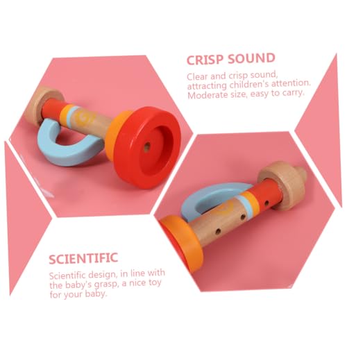 SUPVOX Holz Trompete Realistisches Musikinstrument für Kleinkinder Ab Jahr Langlebiges Orff Holzspielzeug zur Musikalischen Früherziehung und Kreativitätsförderung von Supvox
