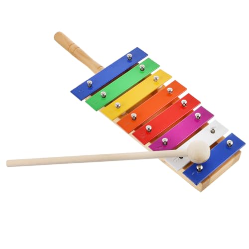 SUPVOX Holz Xylophon Percussion Musikinstrument mit Bunten Aluminiumplatten und Griff Pädagogisches Schlagzeugspielzeug Musikalischen Früherziehung von Supvox