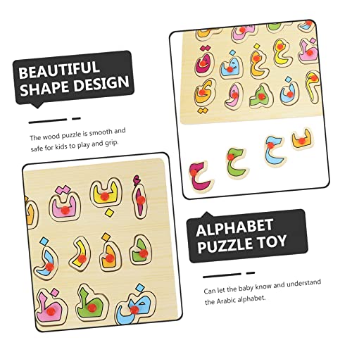 SUPVOX Holzpuzzle Arabisches Alphabet Lernspielzeug Montessori Hand Auge Koordination Vorschule Frühbildung für Jungen Mädchen Farbige Buchstaben von Supvox