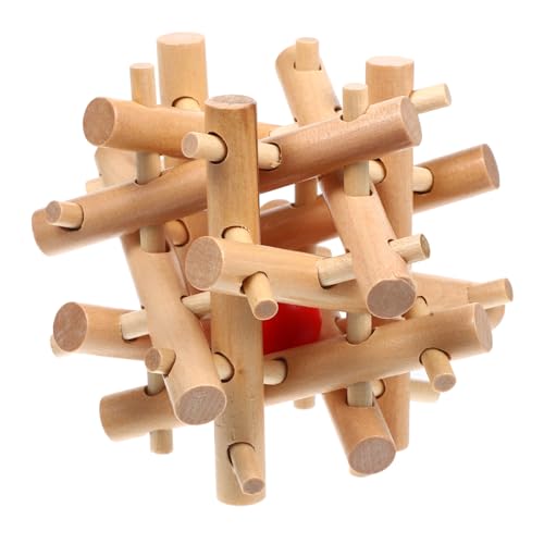 SUPVOX Holzpuzzle Ball Gefängnis Knobelspiel aus Naturholz Motorikförderndes Lernspielzeug für Erwachsene Fördert Logisches Denken und Hand Auge koordination Vielseitig für Familie und von Supvox
