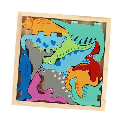 SUPVOX Holzpuzzle Dinosaurier für Kleinkinder Pädagogisches Lernspielzeug Fördert Feinmotorik Hand Auge koordination und Kognitive Entwicklung Robustes Langlebiges Holzspielzeug von Supvox