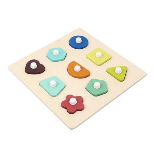 SUPVOX Holzpuzzle Lernspielzeug für Holz Puzzle Handgreifbrett mit Bunten Cartoon Motiven Pädagogisches Steckspiel zur Form Farberkennung Langlebiges Montessori von Supvox