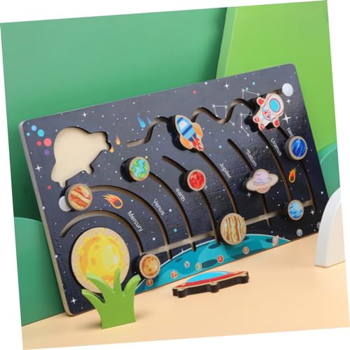 SUPVOX Holzpuzzle Sonnensystem für Kleinkinder Planetenspiel Pädagogisches Lernspielzeug Fördert Logisches und Farberkennung Montessori Holzspielzeug für Junge Mädchen von Supvox