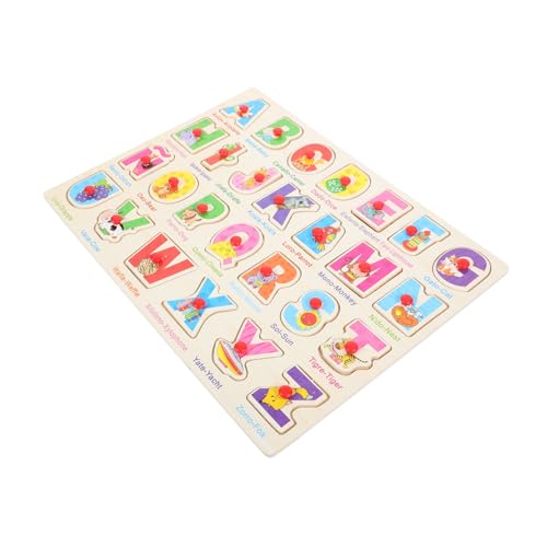 SUPVOX Holzpuzzle Spanisches Alphabet und Zahlen Lernspielzeug für Kleinkinder Bunte Steckpuzzle Holzspielzeug zur Feinmotorik Wahrnehmung und Sprachentwicklung von Supvox