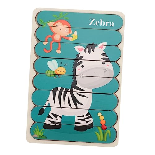 SUPVOX Holzpuzzle für Zweiseitiges Lernspielzeug mit Zebra und Giraffe Pädagogisches Puzzle Toy Sicher und Glatt für Vorschulkinder und Kleinkinder von Supvox