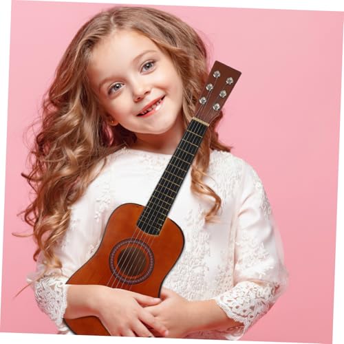 SUPVOX Holzspielzeug Gitarre Musikspielzeug mit Klarem Klang Pädagogisches Gitarreninstrument für Anfänger Dekoratives und Interaktives in Kaffee Farbe von Supvox