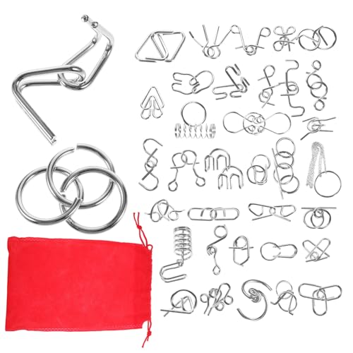 SUPVOX Interaktives Metall draht Puzzle Denkspielset mit Tragetasche Gehirntrainer für Erwachsene und Schüler Fördert Logisches Denken und Problemlösungsfähigkeiten von Supvox