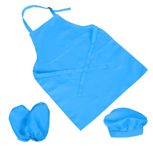 SUPVOX Kinderkochschürze mit Verstellbaren Trägern Kochmütze und Ärmelschoner Atmungsaktiv Multifunktional für Kochen Backen Malen Waschbar Geeignet für Jungen und Mädchen Jahre von Supvox