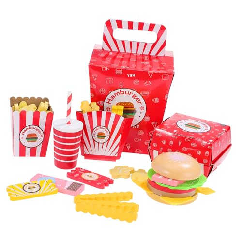 SUPVOX Kinderküche Holzspielzeug Set Realistische Fast Food Spiellebensmittel mit Hamburger und Pommes Pädagogisches Rollenspiel Zubehör Sichere Glatte Oberfläche Farbenfrohes SUPVOX Kinderküche Holzspielzeug Set Realistische Fast Food Spiellebensmittel mit Hamburger und Pommes Pädagogisches Rollenspiel Zubehör Sichere Glatte Oberfläche Farbenfrohes von Supvox