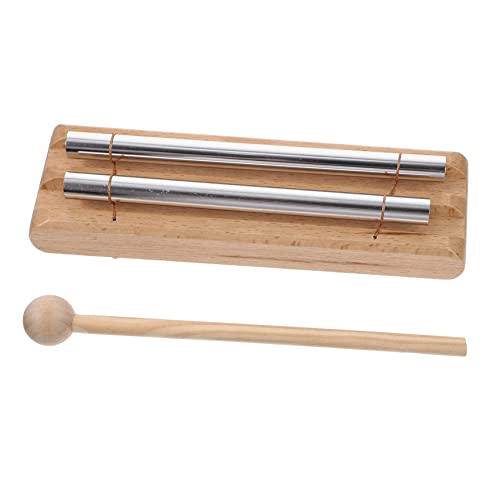 SUPVOX Kindgerechtes Percussion Instrument Windspiel Klangstab mit Holzsockel Klare Töne Musikalisches für Geburtstag Fördert Motorik und Musikalische Früherziehung von Supvox