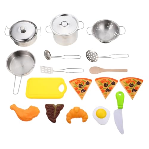 SUPVOX Kochset Spielküche Teiliges Kochgeschirr Set mit Realistischem Design Vielseitige Zubehör für Kreatives Rollenspiel von Jungen und Mädchen Sicheres Lernspielzeug für Handfertigkeit von Supvox