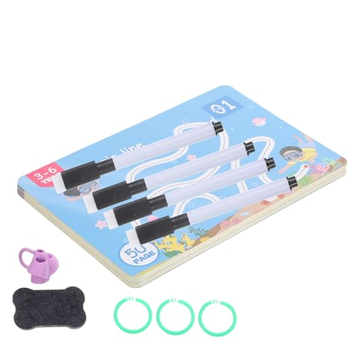 SUPVOX Kontrolliertes Stifttraining für Kleinkinder Wiederbeschreibbare Linienkarten mit Abwischbarem Stift zur Handschriftverbesserung und Kreativen Lernförderung von Supvox