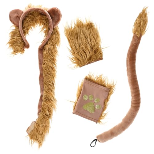 SUPVOX Kostüm Set Teilig mit Haarreif Falschem Performance Handschuhen Braunes Tierkostüm Zubehör für Fasching Karneval Geburtstag Einfach Anzuziehen und Waschbar von Supvox