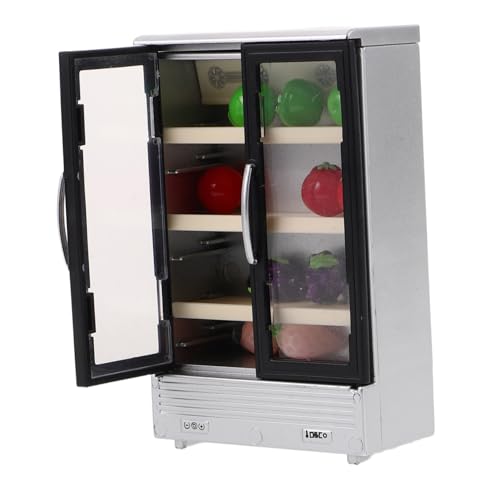 Supvox Dollhouse Miniatur Kühlschrank Mit Doppelten Türen Realistische Spielzeug-küchenmöbel Für Puppenhäuser Für Dekoration Und Fotografie Fridge Mit Obst- von Supvox