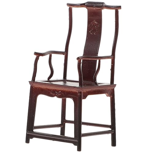 SUPVOX Maßstab Abs Material Traditioneller Purpurholz Stil Dekorativer Puppenhausstuhl Für Miniatur Haus Dekoration DIY Projekte von Supvox