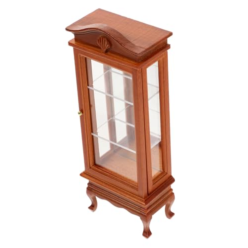 SUPVOX Maßstab Holzschrank Realistisches DIY Modell Solides Holz Braunes Miniaturmöbel für Kreative Puppenhaus Einrichtung von Supvox
