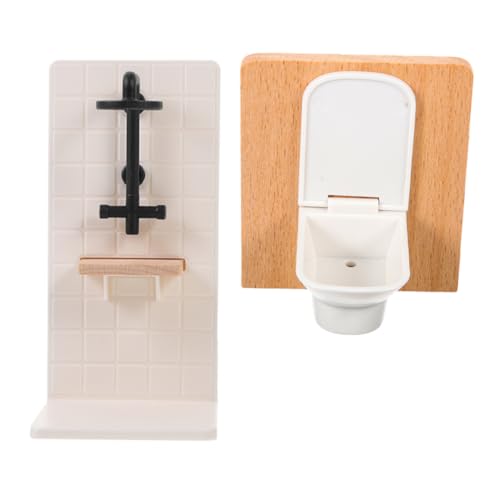 SUPVOX Maßstab Mini Wc und Duschraum Spielset Realistische Puppenmöbel Zubehör für Kreatives Rollenspiel und Kindgerechtes Design von Supvox