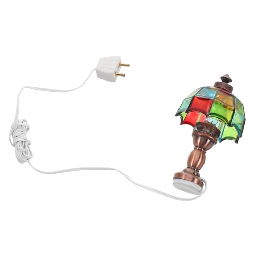 SUPVOX Maßstab Miniatur Puppenhaus Tischlampe LED Retro Design Dekorative Mini Lampe für Puppenmöbel Kompakte Beleuchtung ohne Batterie Geeignet für Kleine Räume und DIY Modelle von Supvox