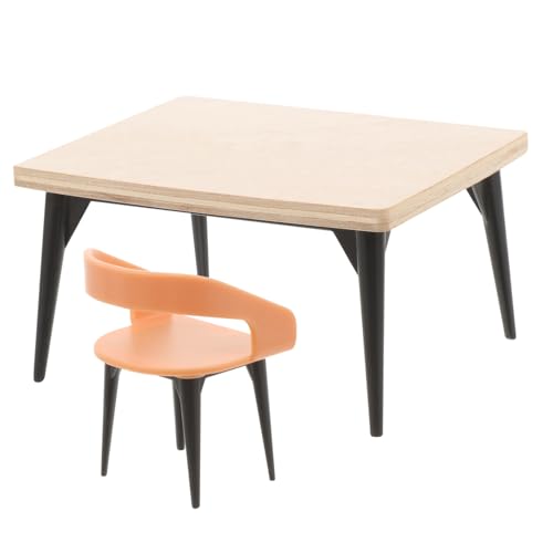 SUPVOX Maßstab Puppenhaus Zubehör mit Realistischen Details Miniatur Möbel Dekor Esszimmertisch und Europäische Stühle für Puppenhaus Kinderzimmer von Supvox