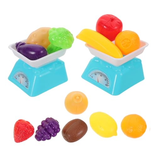SUPVOX Mini Küchen Spielset mit Realistischen Früchten Gemüse Mini Waagen Künstliche Kleine Gemüsemodelle Pädagogisches Rollenspiel für Kleinkinder und Vorschulkinder von Supvox