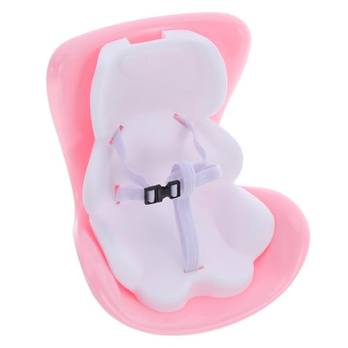 SUPVOX Mini Puppen Autositz Realistisches Zubehör für Puppenwagen Leicht zu Installieren Sicheres Material für Fantasievolles Rollenspiel und Fahrzeugdeko Zartes Hellrosa von Supvox
