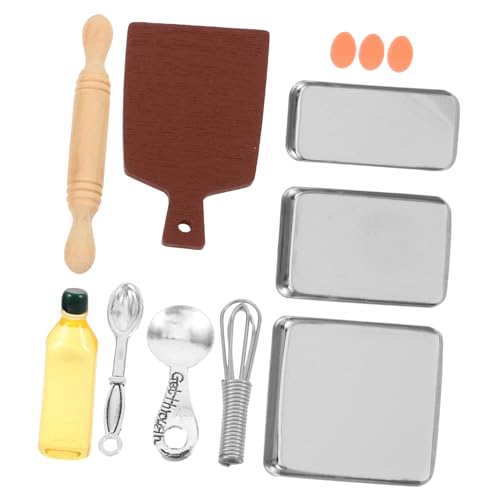 SUPVOX Mini Puppenhaus Küchenutensilien Miniatur Backzubehör Robust und Realistisch Geeignet für Puppenhausdekoration Kindgerechtes Küchenspielzeug Detailreiche Mini Backwerkzeuge für von Supvox