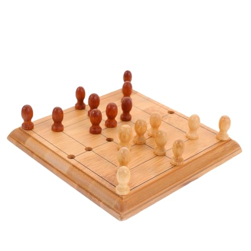 SUPVOX Mini Schachspiel aus Bambus Tragbares Kindersicheres Strategiespiel Fördert Logisches Denken und Lernfähigkeit als Partyspiel und Reisespielzeug für Jugendliche von Supvox