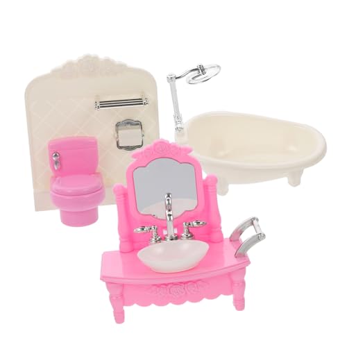 SUPVOX Miniatur Badezimmermöbel Teilig mit Toilette Waschbecken Badewanne Detailgetreue Puppenhaus Accessoires Pädagogisches für Dekorative Mini Haus Einrichtung von Supvox