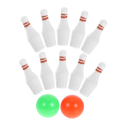 SUPVOX Miniatur Bowling Set Teilig mit Kugeln Mini Haus Bowling Modell Stabiles Desktop Handliches Kegelspiel für Dekoratives Miniatur Sportspielzeug von Supvox