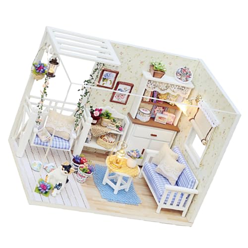 SUPVOX Miniatur DIY Haus Bausatz Kreatives Kleines Holzpuppenhaus Modell Handgefertigt zum Basteln und Pädagogisch für Familie und Geeignet von Supvox